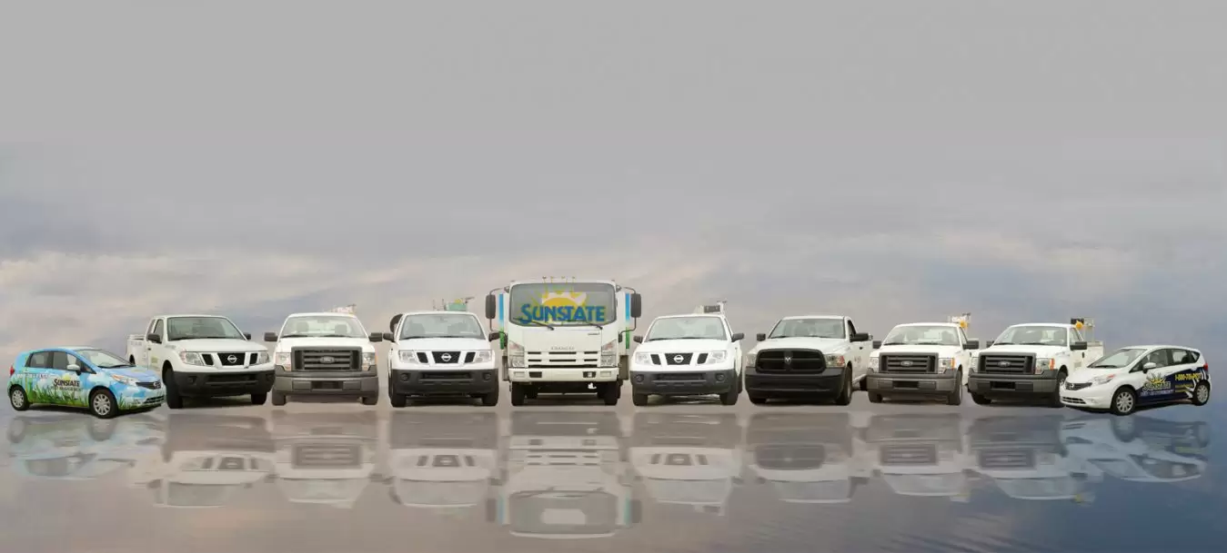 Here is our fleet of pest control trucks